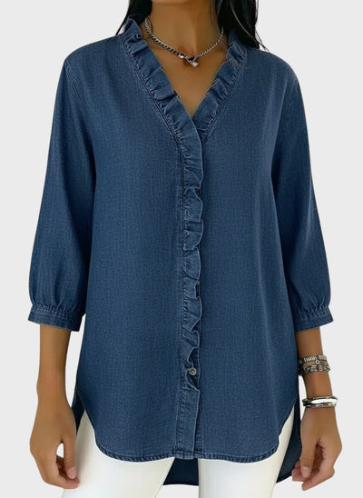 Diana | Denim Tunic with Frills