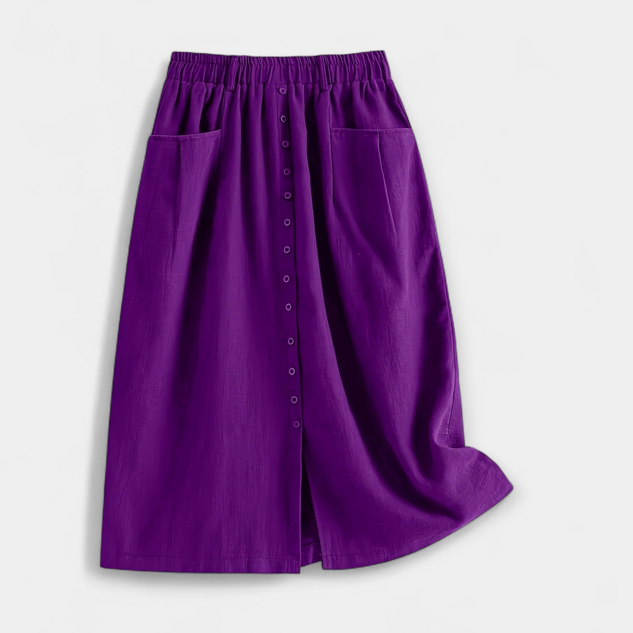 Magdalēna Elegant Midi Vintage Skirt with Pockets