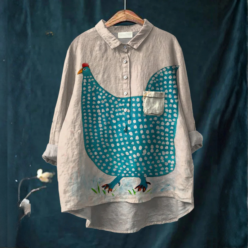 Klára – Printed Linen Shirt