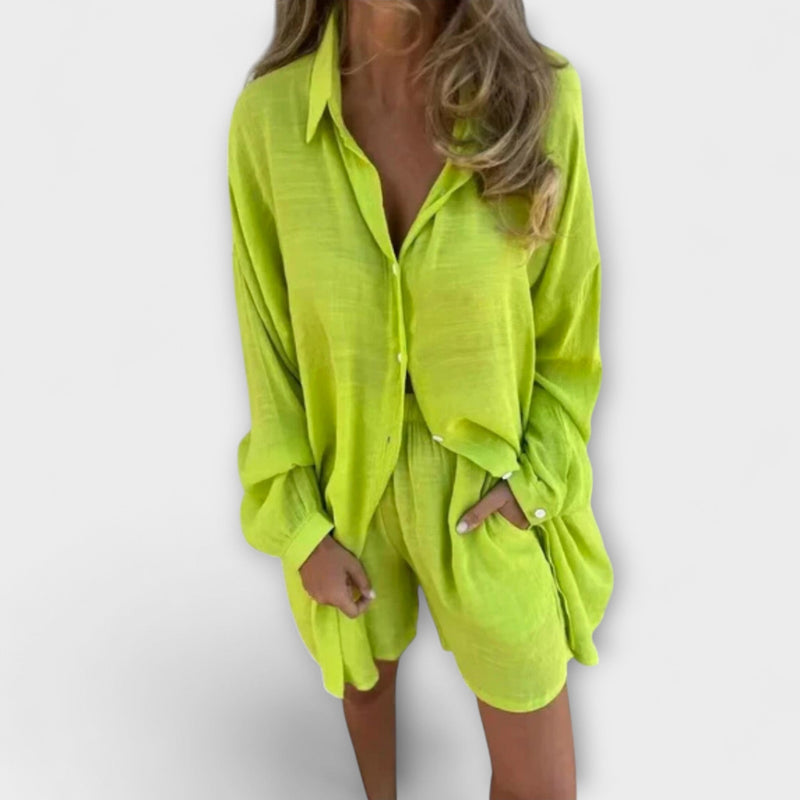 Lina | Linen Top and Shorts Set
