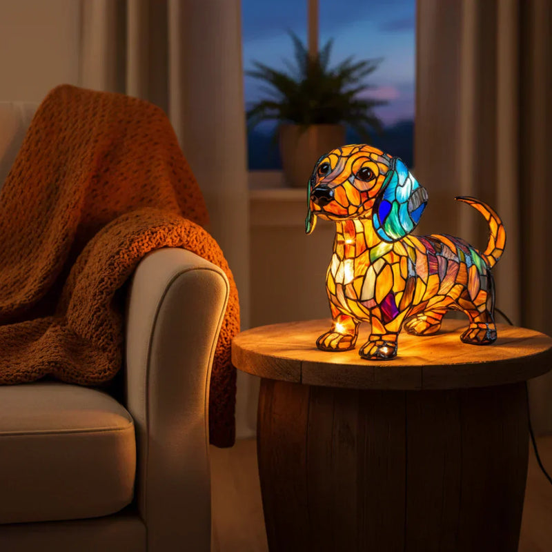 Dachshund - Stained Glass Lamp