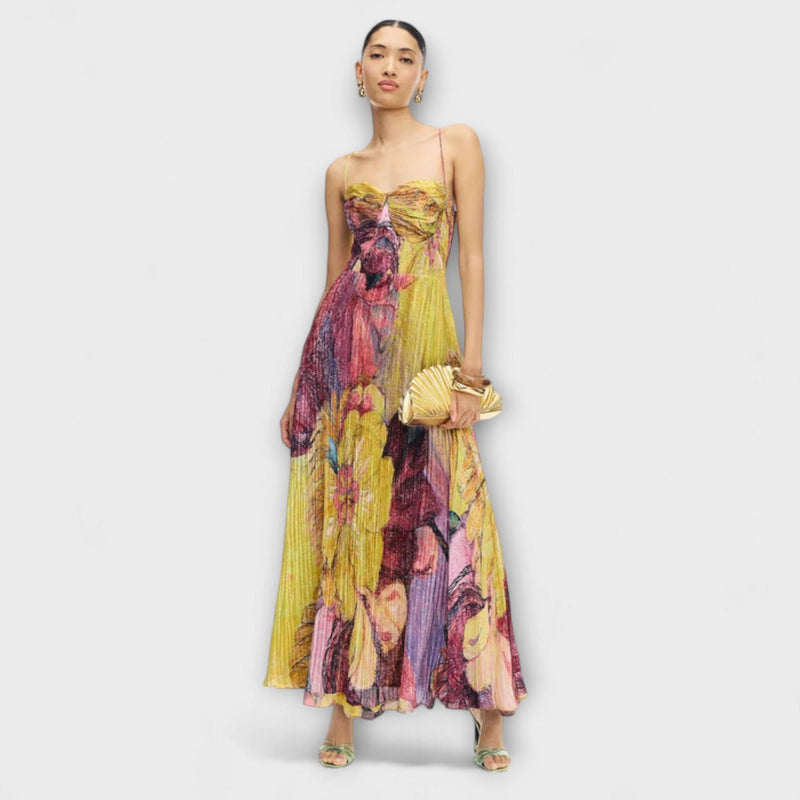 Kiara - Maxi-mekko elävässä Ikat-kuviossa