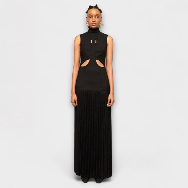 Kristen - Pleated Maxi Dress with Cutouts