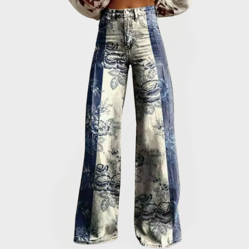 Veronika Romanttiset Leveät Denim Patches Housut