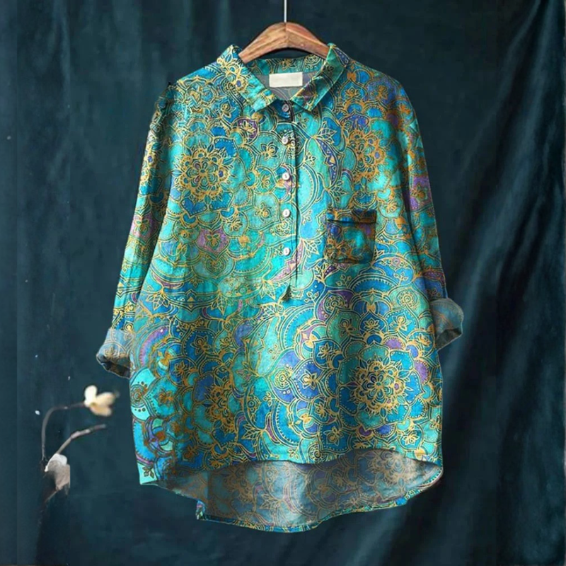 Barbora – Printed Linen Shirt