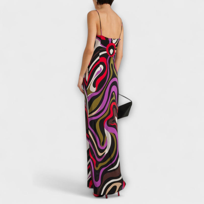 Daphne - Maxi Dress with Marble Print