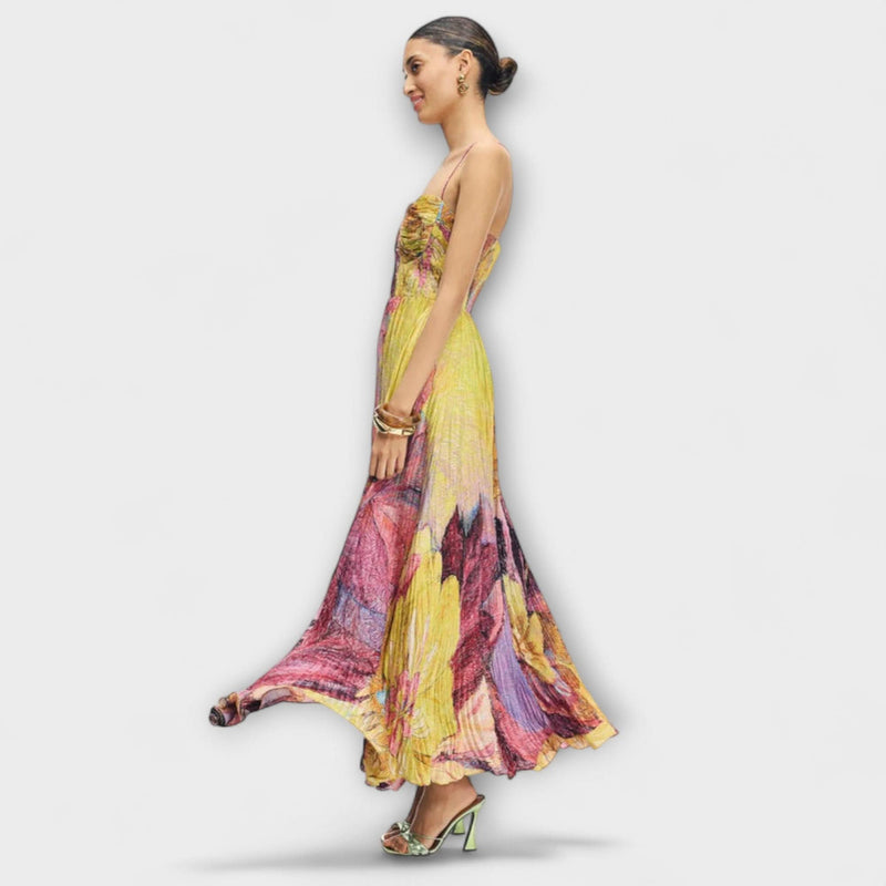 Kiara - Maxi-mekko elävässä Ikat-kuviossa