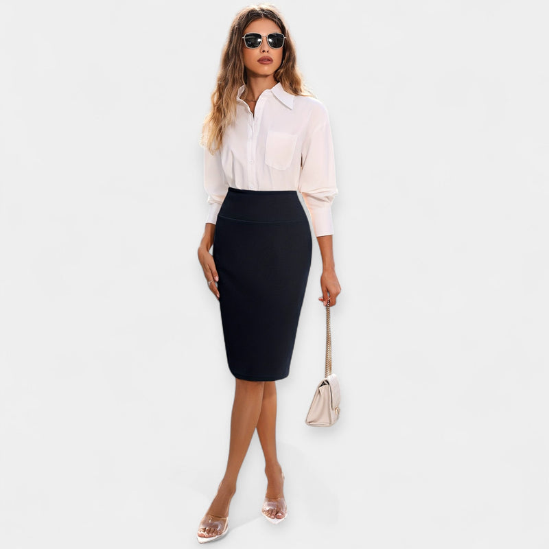 Veronika Elegant Midi Skirt with High Waist - Timeless Style