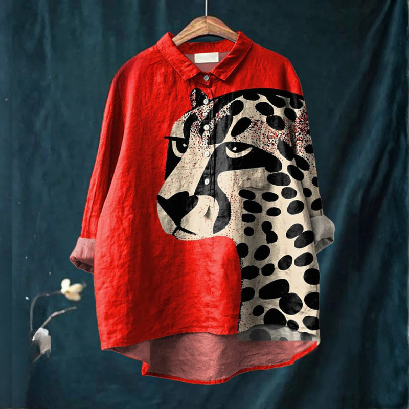 Hana – Patterned Linen Shirt