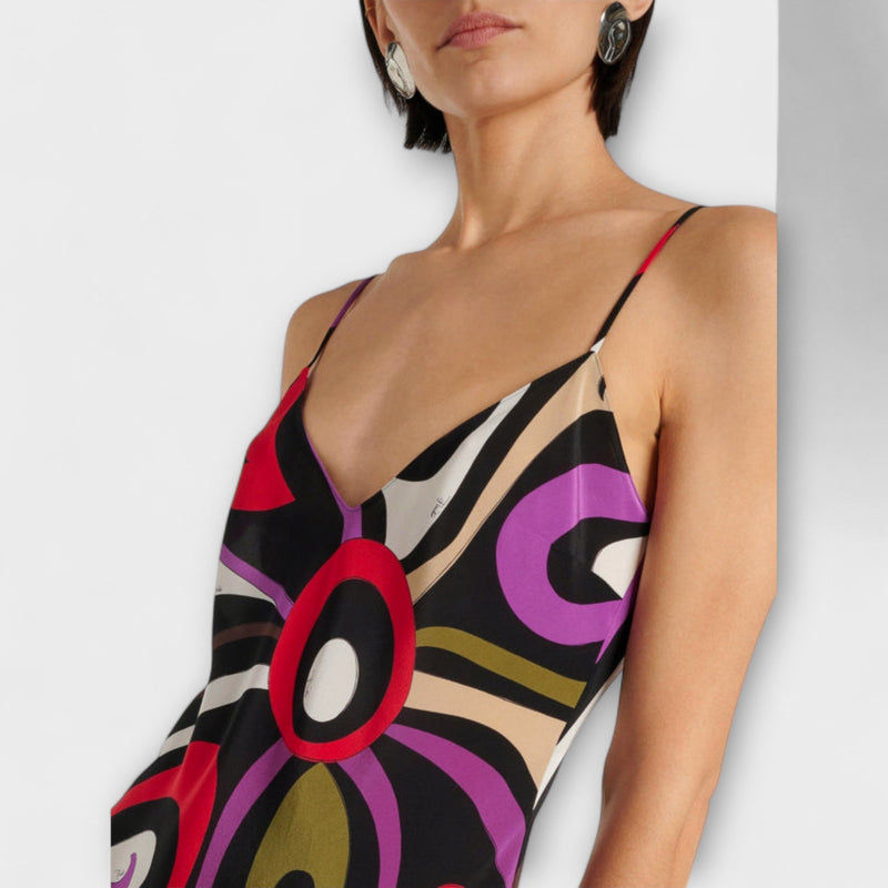 Daphne - Maxi Dress with Marble Print
