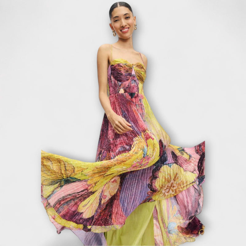 Kiara - Maxi-mekko elävässä Ikat-kuviossa