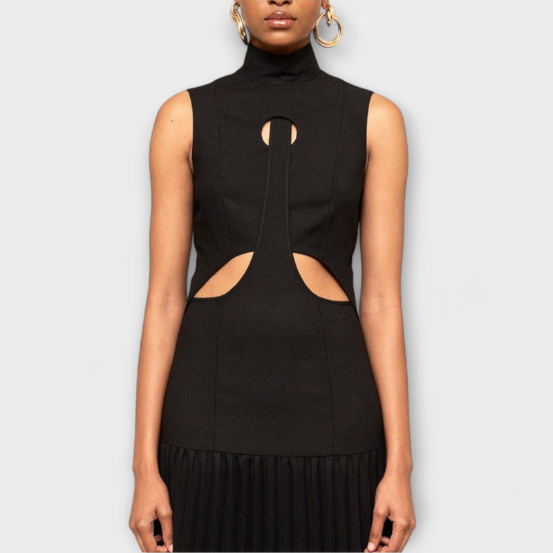 Kristen - Pleated Maxi Dress with Cutouts