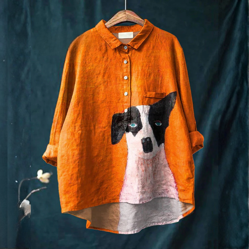 Jiřina – Printed Linen Shirt