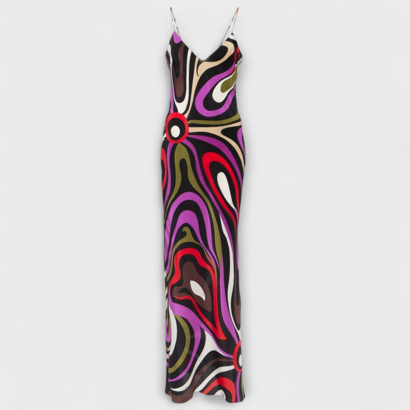 Daphne - Maxi Dress with Marble Print