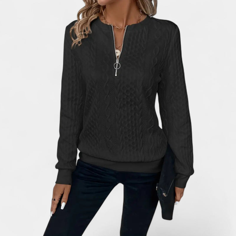 Monika – College Sweatshirt with Zipper