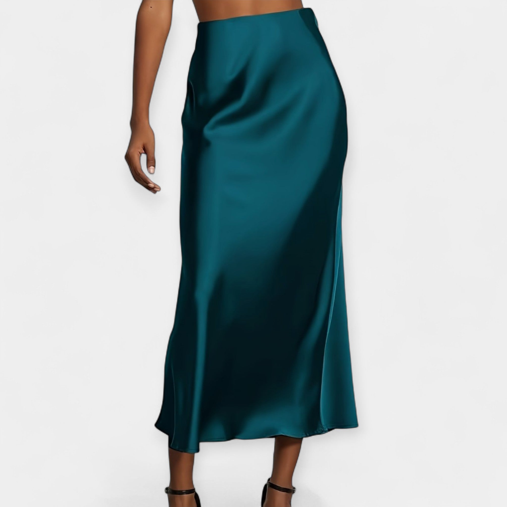 Věnceslava Eleganta Satin Midi Skirt - Versatile Style
