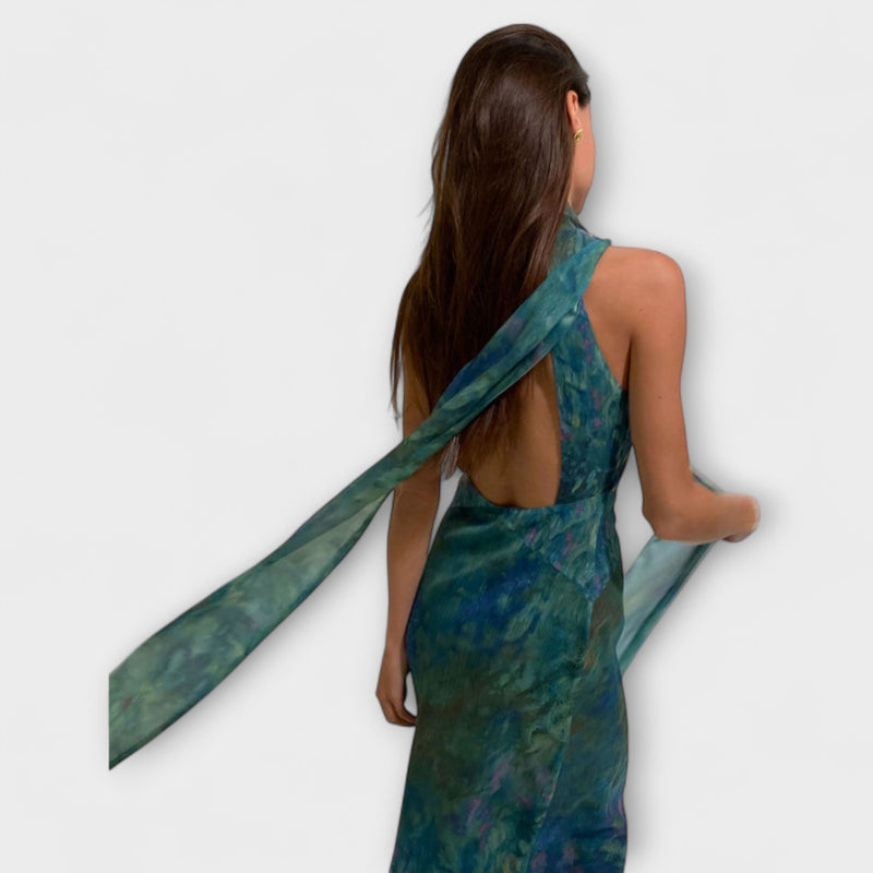 Maisie - Maxi Dress with Monet Iris Print