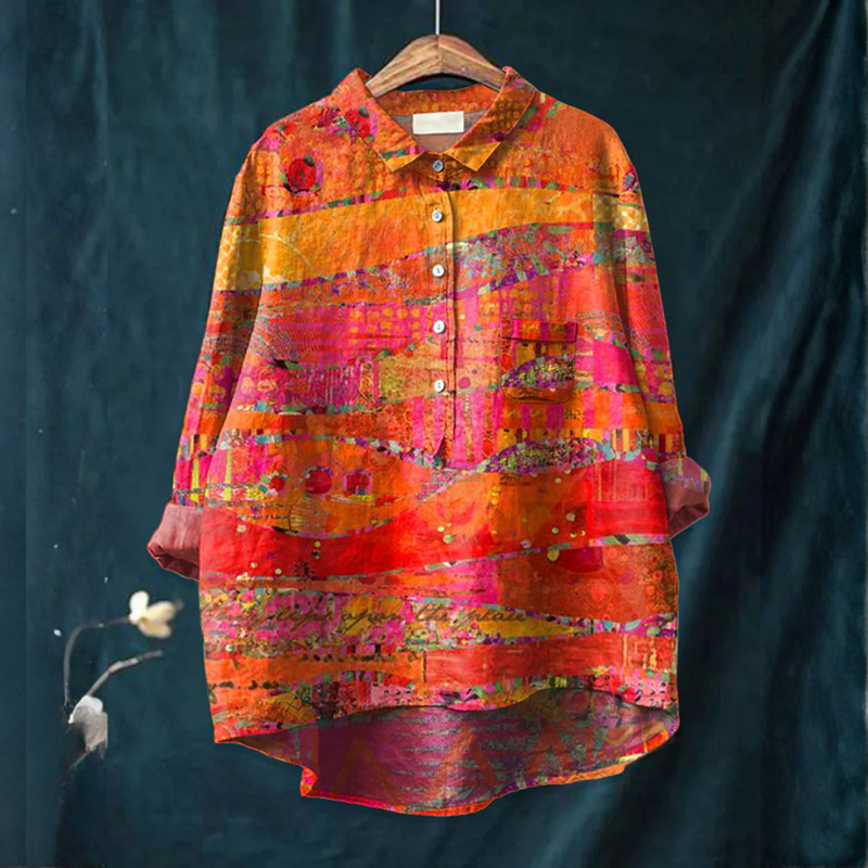 Aneta – Printed Linen Shirt