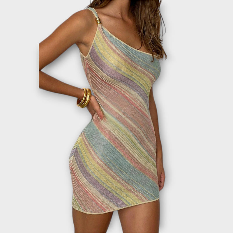 Kira - Moderni Yhden Olkapään Mini Mekko