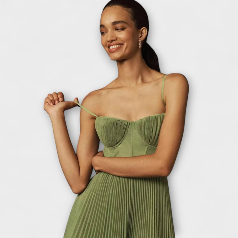 Marilyn - Midi Kangas Kokkutõmbuva Hame Bustier Suunnittelulla