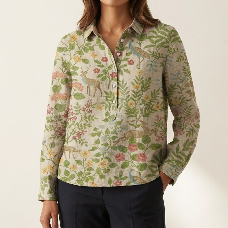 Radmila – Printted Linen Shirt