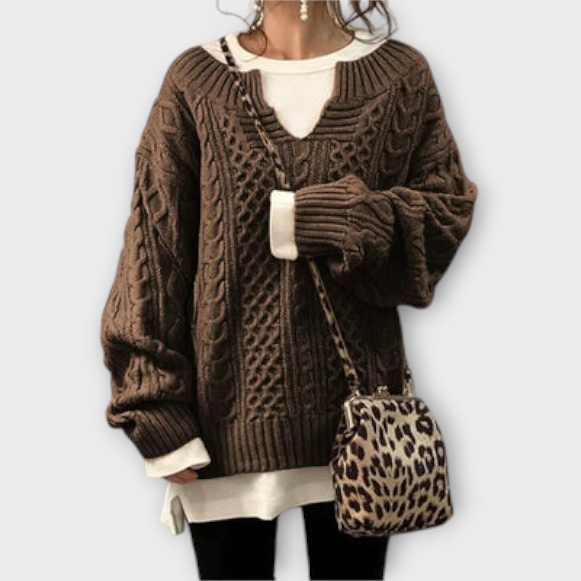Precisely Measured Cable Knit Sweater