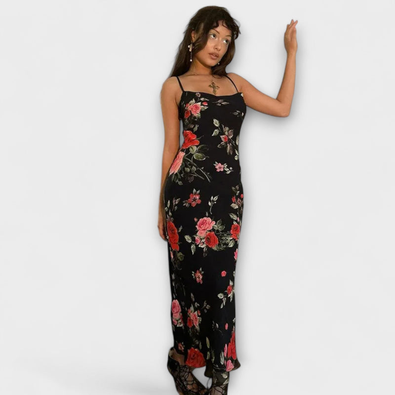 Kukkakuviollinen Bodycon-mekko hihnoilla