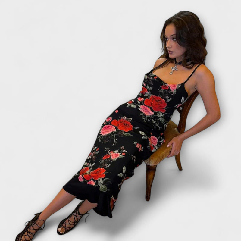 Kukkakuviollinen Bodycon-mekko hihnoilla