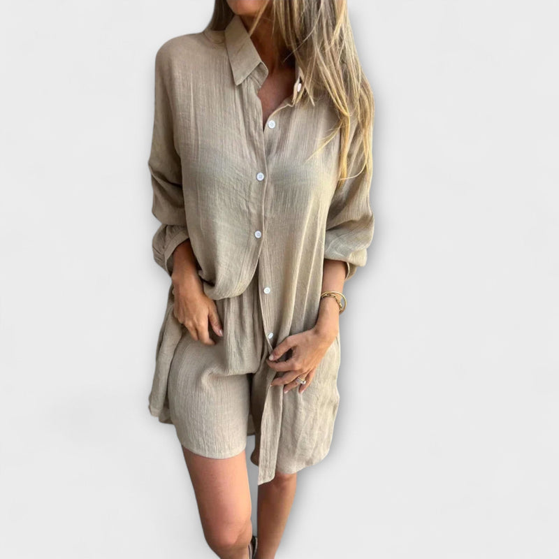 Lina | Linen Top and Shorts Set