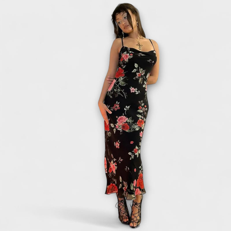 Kukkakuviollinen Bodycon-mekko hihnoilla