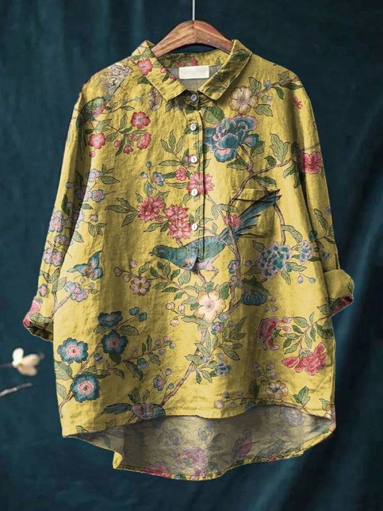 Lucie – Printed Linen Shirt
