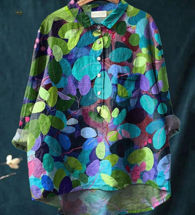 Lucie – Printed Linen Shirt