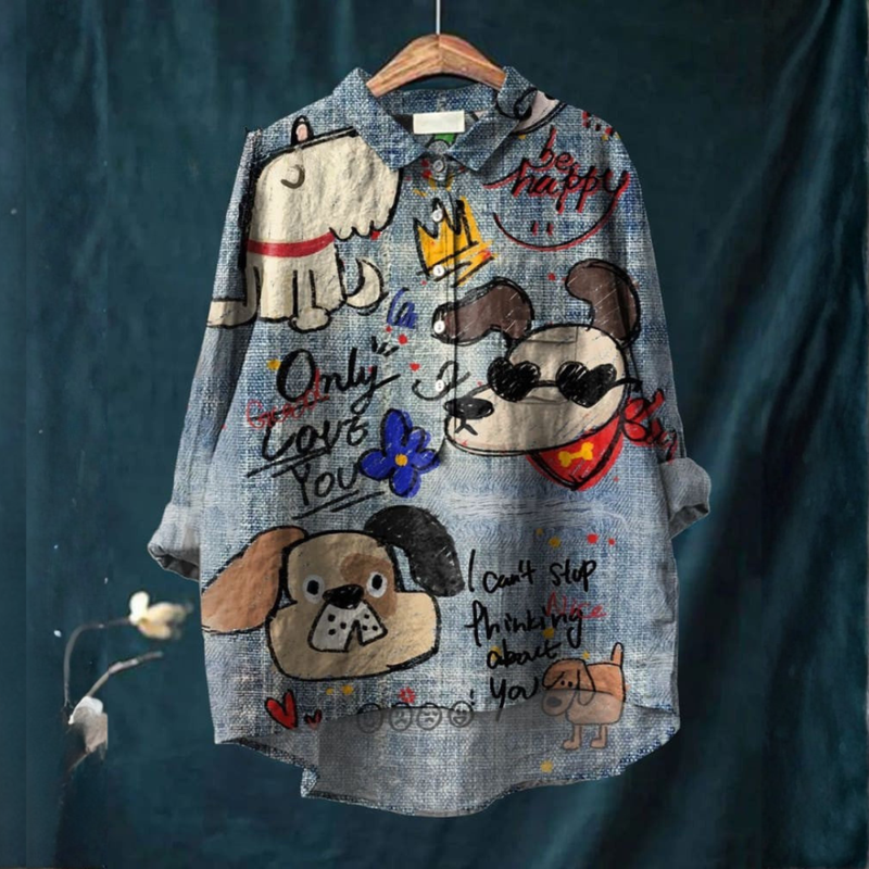 Eliška – Printed Linen Shirt