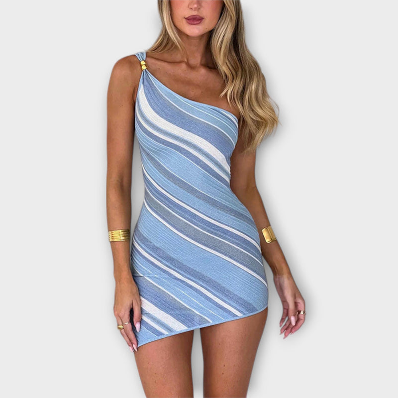 Kira - Moderni Yhden Olkapään Mini Mekko