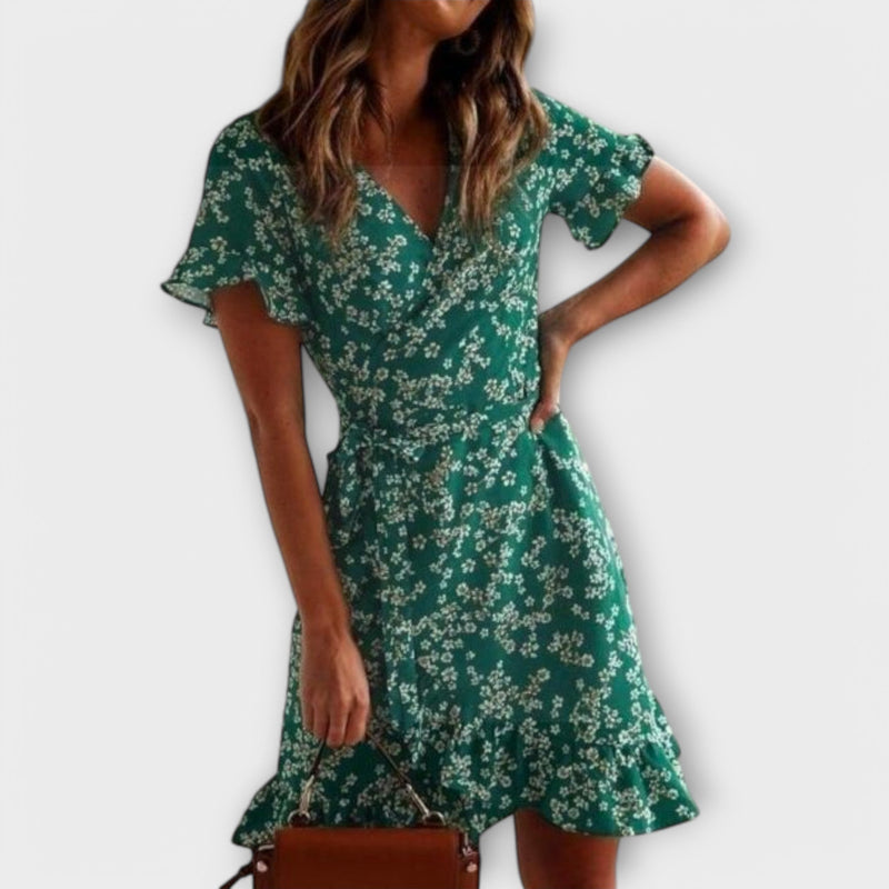 Nilsine - Vihreä Lyhyt Boho Mekko