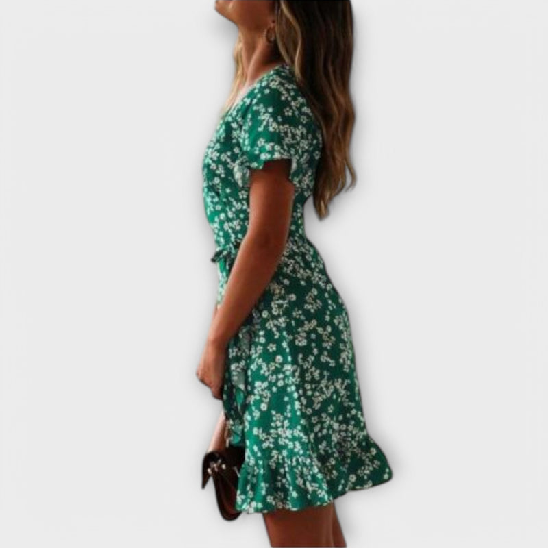 Nilsine - Vihreä Lyhyt Boho Mekko
