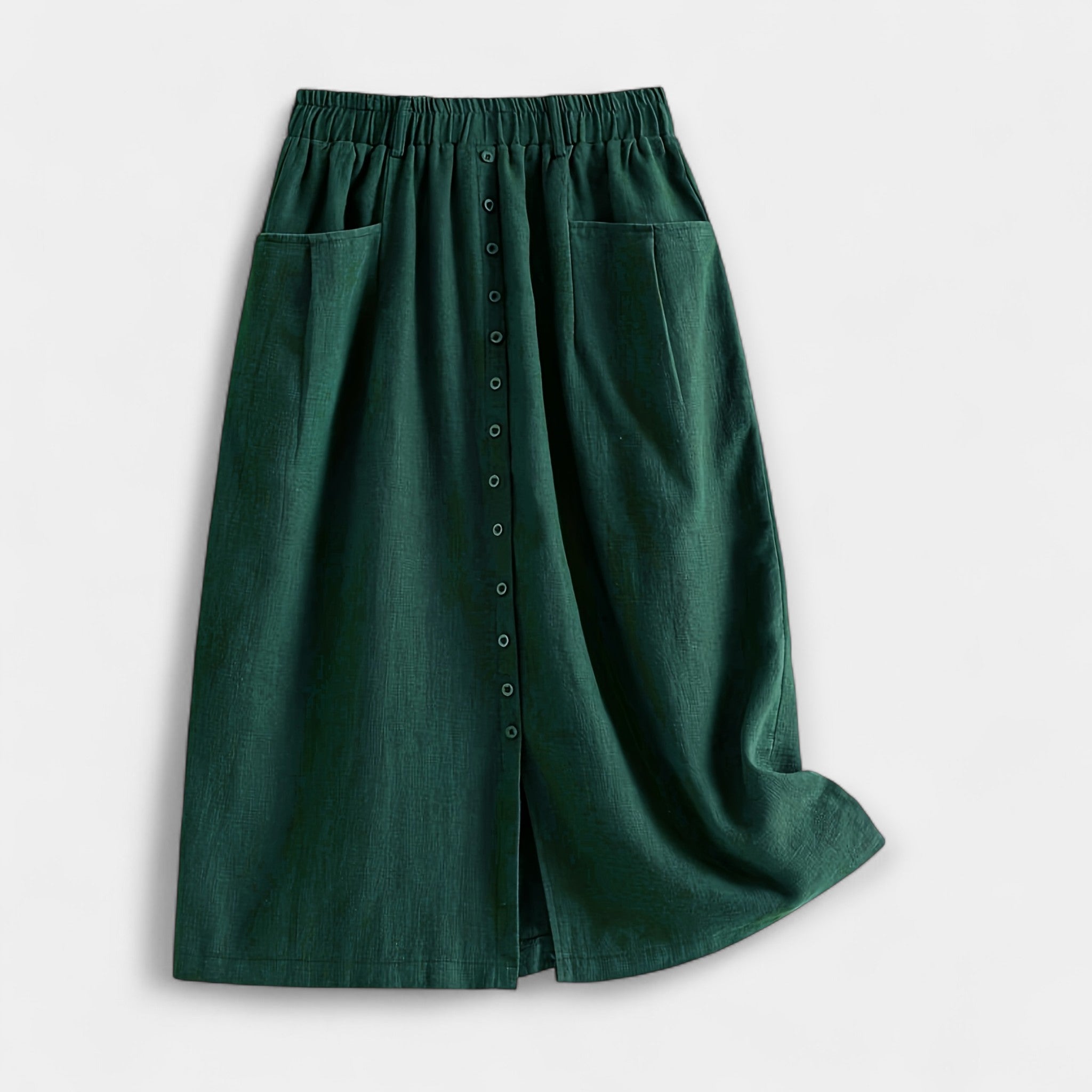 Magdalēna Elegant Midi Vintage Skirt with Pockets