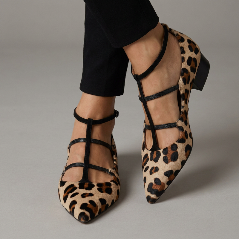 Hana | Leopardi Print Ballerina Flats with Strap