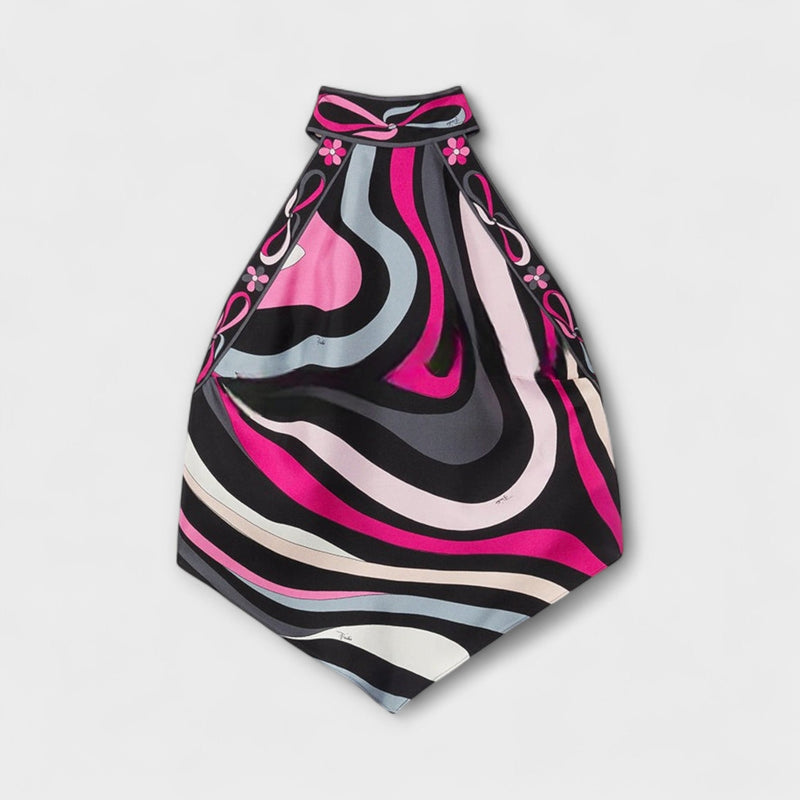 Everly - Halterneck Top ja Epäsymmetrinen Midi Mekko Setti