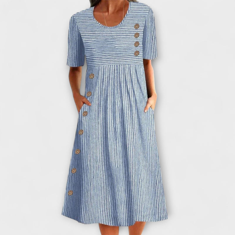 Luisa – Premium Striped Midi Dress
