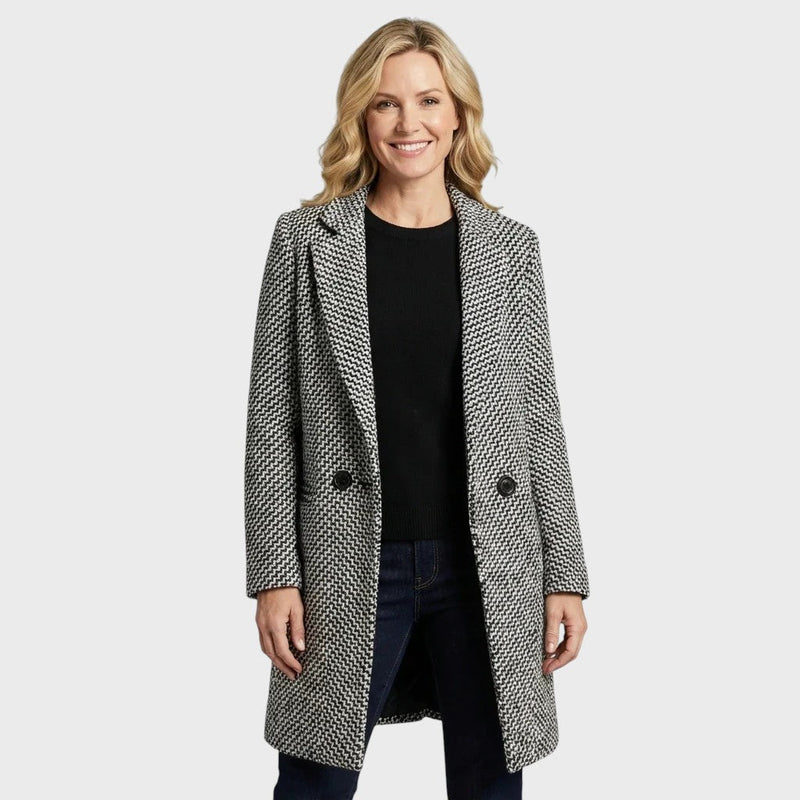 Greta | Musta ja valkoinen rakenteellinen kuvio takki