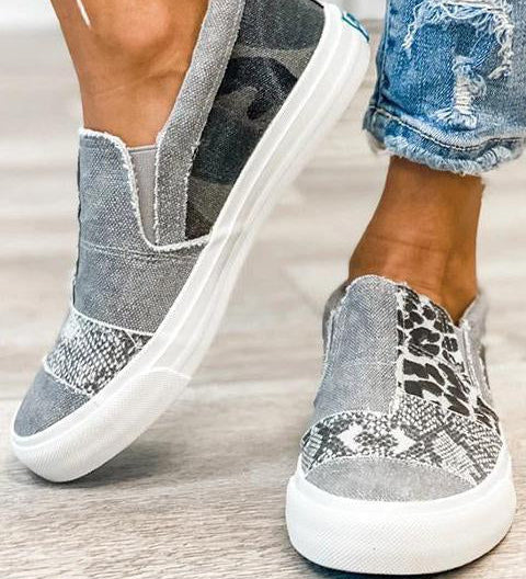Quinny | Leopard Print Fabric Sneakers