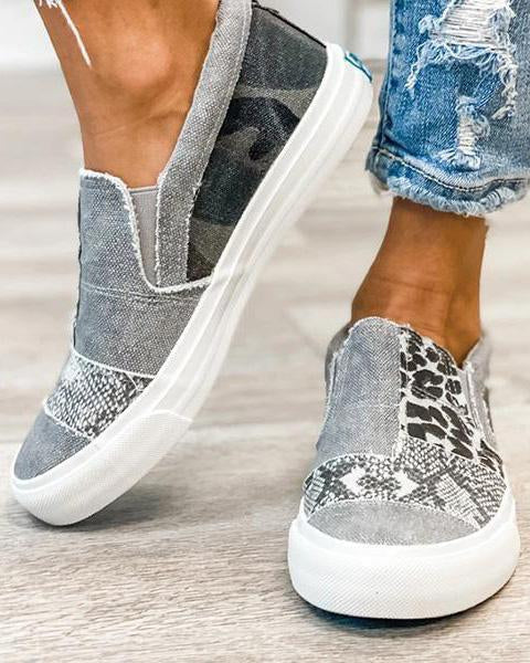 Quinny | Leopard Print Fabric Sneakers