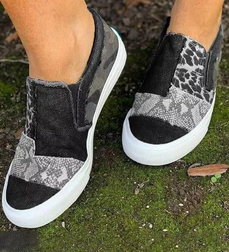 Quinny | Leopard Print Fabric Sneakers