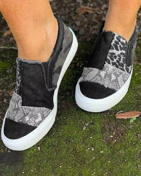 Quinny | Leopard Print Fabric Sneakers