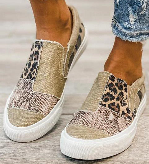 Quinny | Leopard Print Fabric Sneakers
