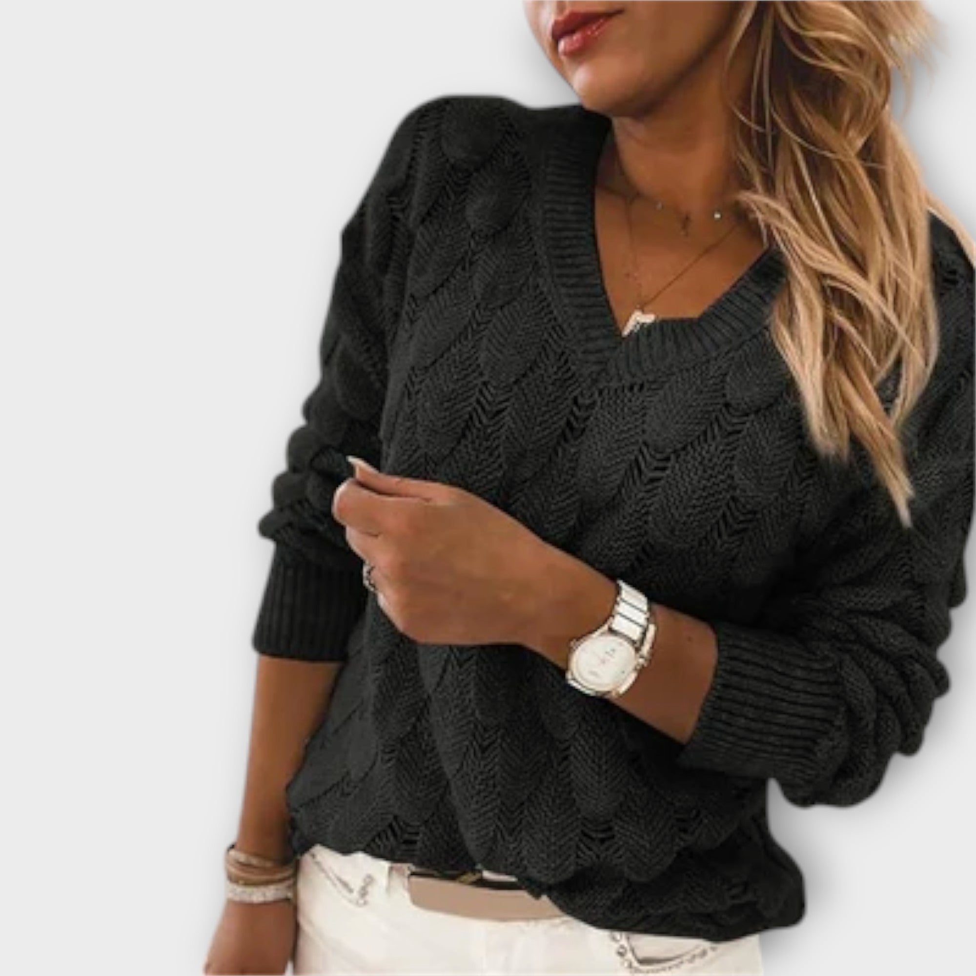 Noemier - V-Neck Knit Sweater