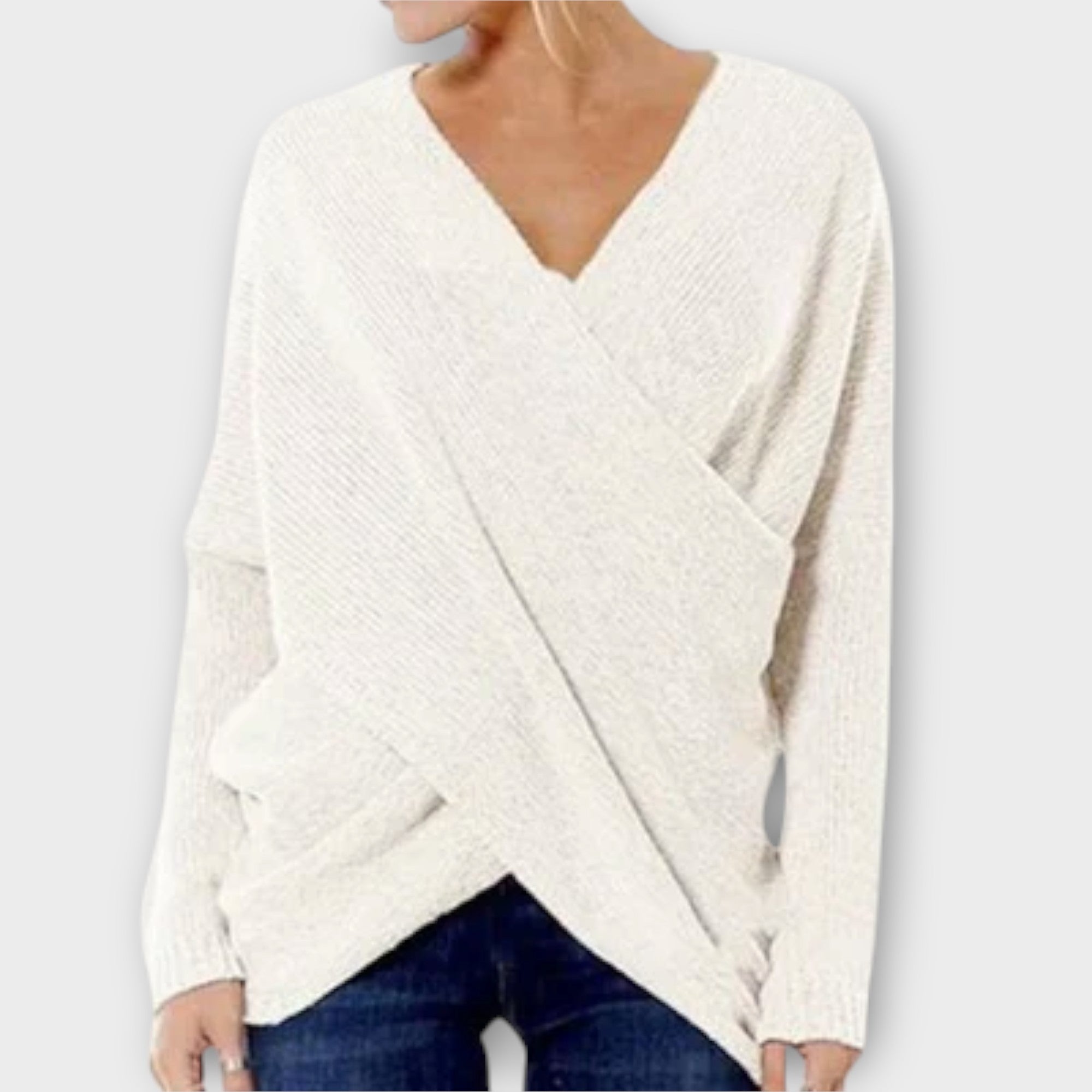 Heidi - Knitted Cross-Over Sweater