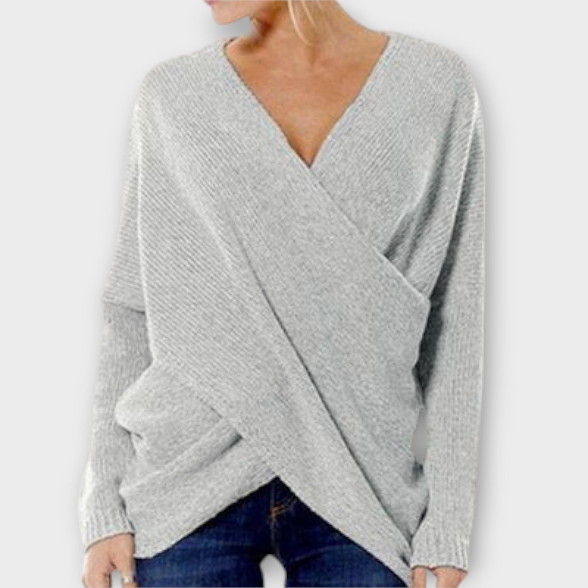 Heidi - Knitted Cross-Over Sweater