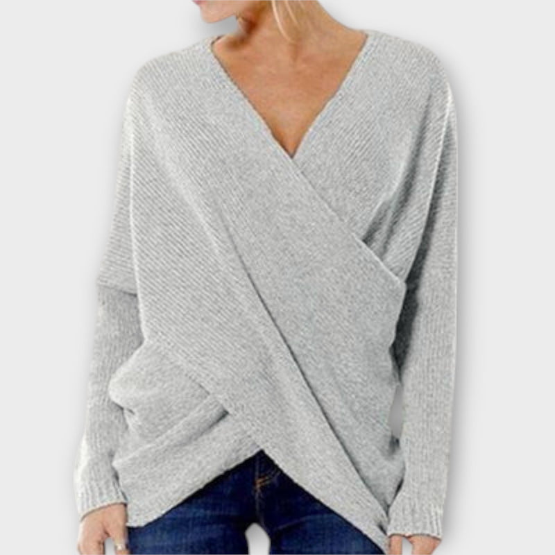 Heidi - Knitted Cross-Over Sweater